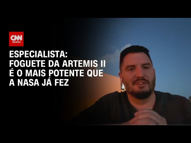 Especialista mostra funcionamento do foguete da Artemis II; veja réplica do modelo | CNN PRIME TIME