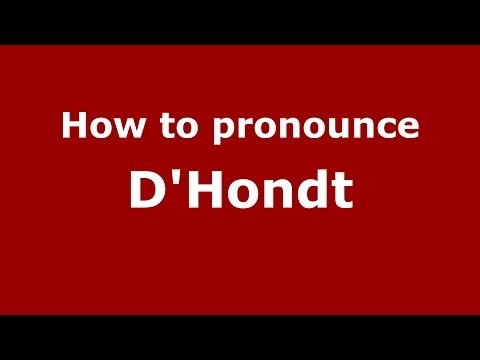 How to pronounce D'Hondt (French/France) - PronounceNames.com