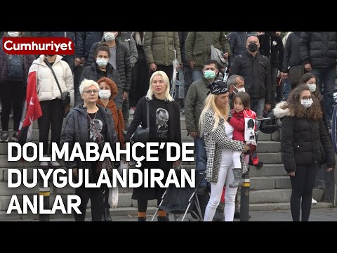 Dolmabahçe'de Mustafa Kemal Atatürk'ü anmak isteyen yurttaşlardan duygusal konuşma
