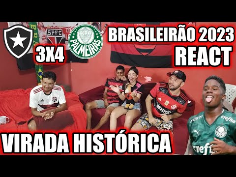 REACT BOTAFOGO 3X4 PALMEIRAS BRASILEIRÃO 2023