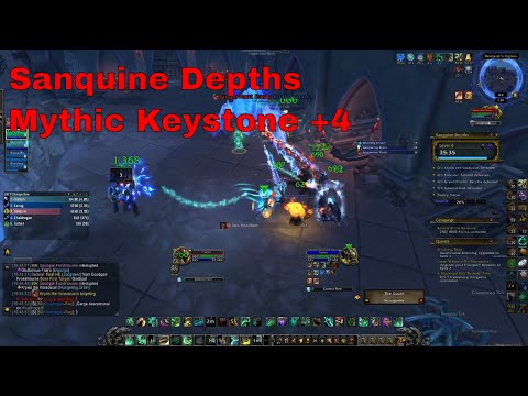 Sanguine Depths Mythic Keystone +4 (WoW Shadowlands) Mistweaver Monk (Healer POV)