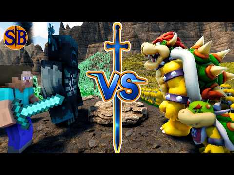 Bowser's Army vs Minecraft Army | over 200000 units | UEBS2