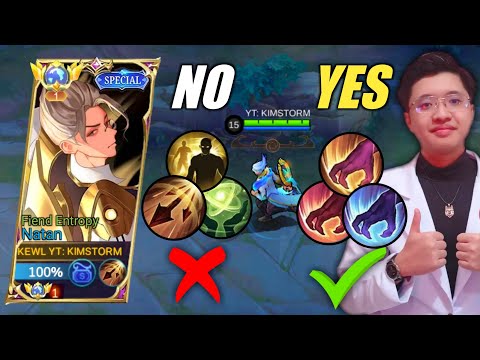 NATAN BEST BATTLE SPELL AFTER UPDATE🔥NATAN BEST BUILD AND EMBLEM🔥