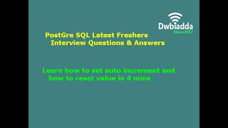 Learn how to set auto increment and how to reset value in 4 mins | PostgreSQL Tutorial
