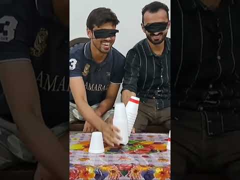 Blindfolded cup pick up challenge  |Laughingfolk|