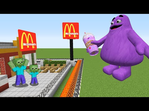 GRİMACE SHAKE VS McDonalds EV 🍔 - Minecraft