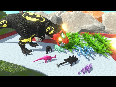 ESCAPE FROM BATSPIDERMAN T REX V2 - Animal Revolt Battle Simulator
