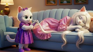 Mischievous little cat cut mother's hair 😭✂️✂️and then made new one 💇🏻‍♀️😭 |Cat Ai Story #cats #cute