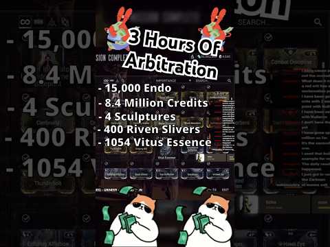 3 HOURS Worth Of LOOT From Warframe Arbitrations #warframe #shorts #twitch