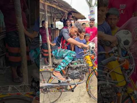 সাইকেল থেকে মোটর সাইকেল তৈরি।#motorcycle #bike #cycling