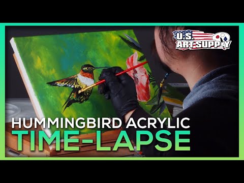 U.S. Art Supply - Hummingbird Acrylic Painting Time-Lapse