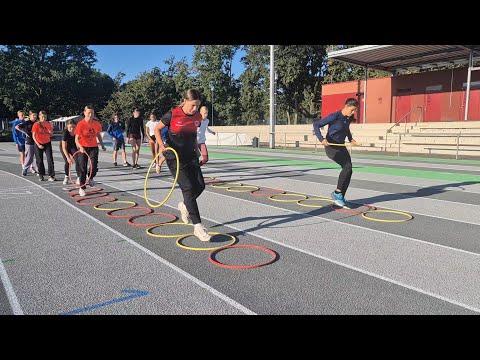Koordinatives Aufwärmen mit Gymnastikreifen