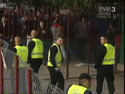 Jagiellonia - MKS Pogoń Szczecin 1:2 2003/2004 - awantura na trybunach