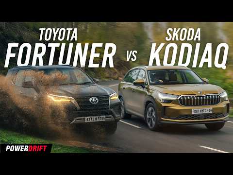 NEW Skoda Kodiaq vs Toyota Fortuner — 7 seat SUVs battle | PowerDrift