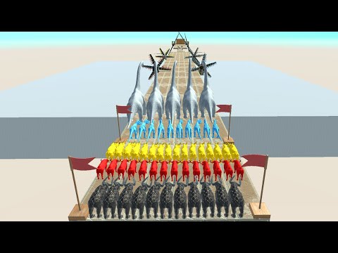 Colors Run To Get a Pig - Animal Revolt Battle Simulator Part 10