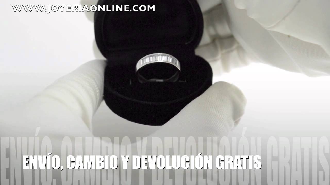 ANILLO DE ORO BLANCO Y CIRCONITAS EN BAGUETTE