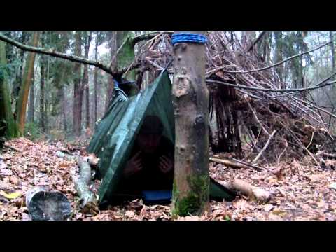 bushcraft: dackelgarage - a german type of tarp shelter