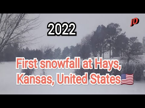First snowfall at Hays , Kansas , USA 2022