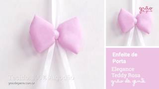 Enfeite Oração Santo Anjo Elegance Teddy Rosa | Ref: 60260