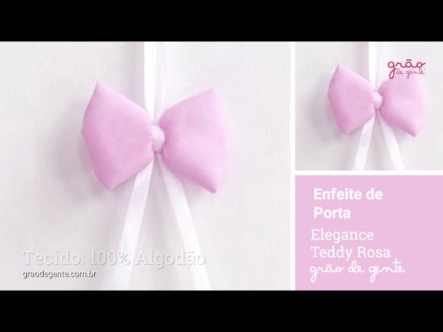 Enfeite Oração Santo Anjo Elegance Teddy Rosa | Ref: 60260