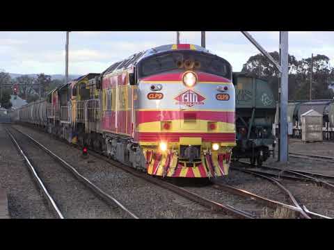 7 locos on SSR grain train. Friday the 13th. October 23. Scary large combination of motive power.