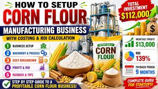 How to setup a Corn flour manufacturing business - costing and ROI calculation