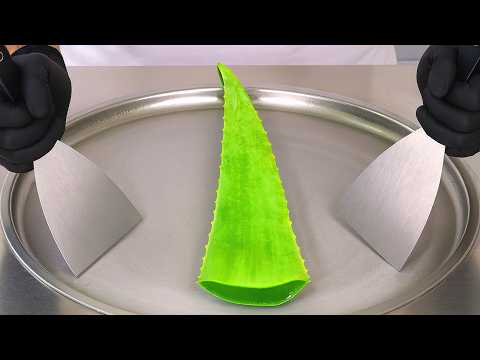 Aloe Vera — Ice Cream Rolls | Satisfying Visual ASMR