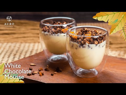 Smooth & Silky White Chocolate Mousse with Crunchy Cacao Nibs Granola | Auro Tasty Treats