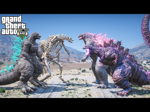 Godzilla Minus One, Skeleton Godzilla vs Shin Godzilla x Godzilla - The FInal Battle ( GTA V Mods )