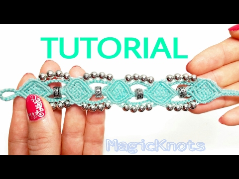 Micro Macrame Big Square Pendant Tutorial  Macrame Magic Knots  DIY