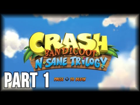 Crash Bandicoot 1 (N. Sane Trilogy) - 100% Walkthrough Part 1 [PS4] – N. Sanity Beach (Clear Gem)