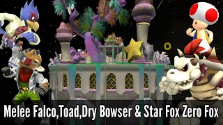 Fountain of Dreams,Melee Falco,Toad,Dry Bowser & Star Fox Zero Fox - Super Smash Bros. Wii U Mods