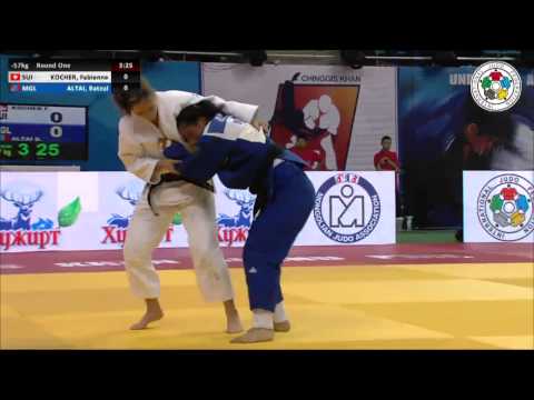 Fabienne KOCHER (SUI) Vs Batzul ALTAI (MGL) - Judo Grand Prix Ulaanbaatar 2014 [-57kg]