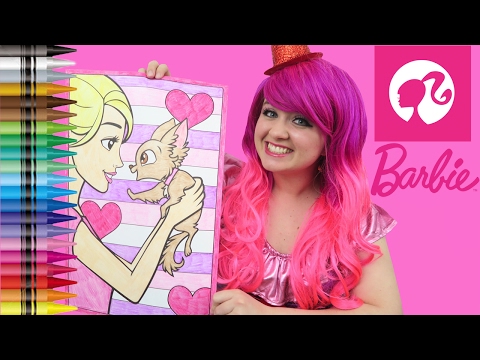 Barbie Valentine's Day GIANT Coloring Page Crayola Crayons | COLORING WITH KiMMi THE CLOWN Video
