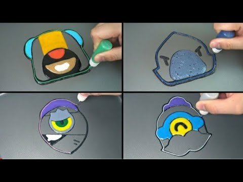 brawl stars emoji pancake art - crow , leon ,  tara , barley .| brawl stars