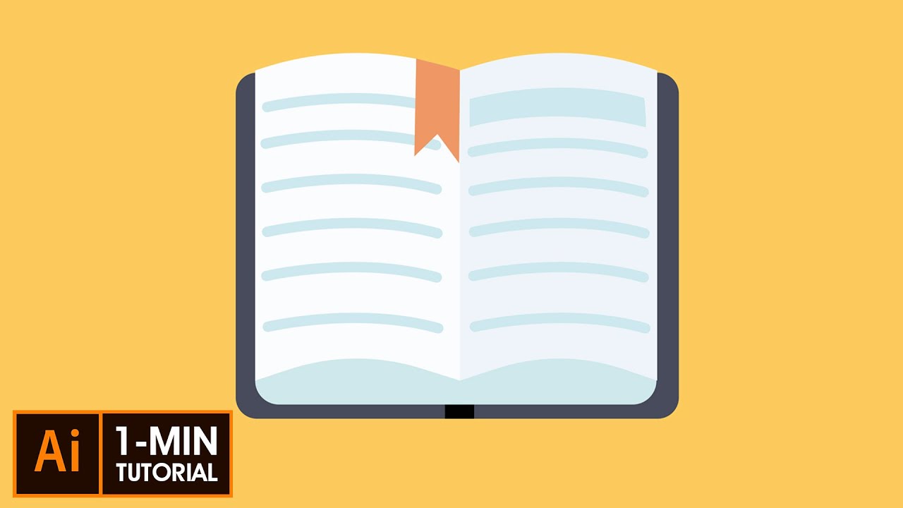 Flat Design Open Book - Illustrator Tutorial