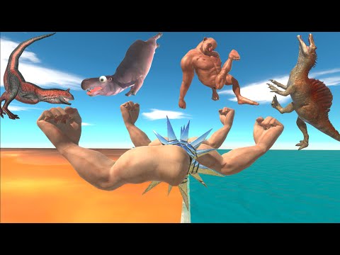 Deadly Punch throw units into the lava and sea -  Animal Revolt Battle Simulator