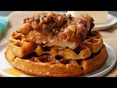 Southern Fried Chicken and Waffles with Hot Honey