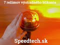LED maják oranžový 12/24V - 10x 1,8W LED / ECE R10/R65 s uchytením na tyč (144x210mm) - Video Youtube
