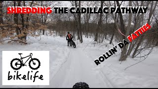 Snow riding the pathway