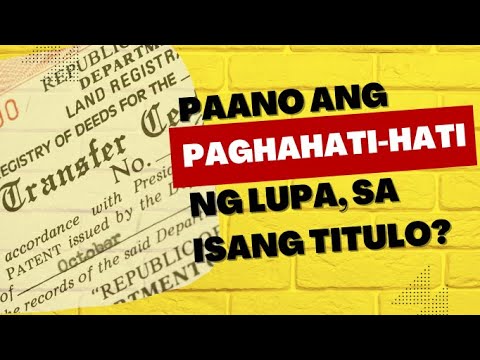 How to subdivide land title in 2024/Paghahati hati ng lupa na nasa isang Titulo o Mother Title