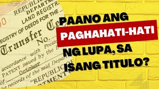 How to subdivide land title/ Pano ang paghahati hati ng lupa na nasa isang Titulo o Mother Title