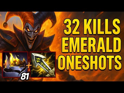 32 Kills Shaco Emerald Fiesta - S15 Ranked [League of Legends] Full Gameplay - Infernal Shaco