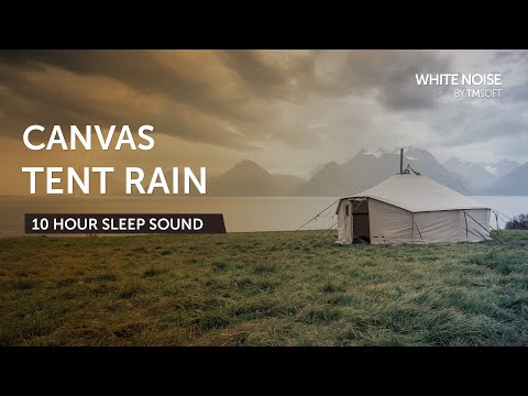 Windy Canvas Tent Rain Sleep Sound - 10 Hours - Black Screen