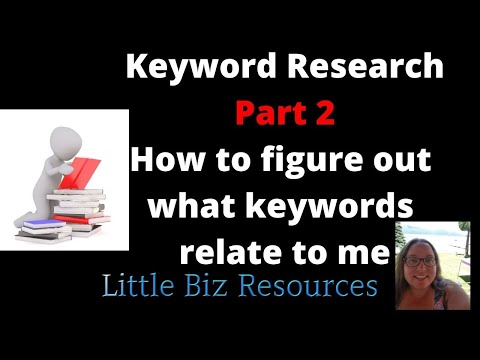 Keyword Research Part 2  - How to figure out what keywords relate to me