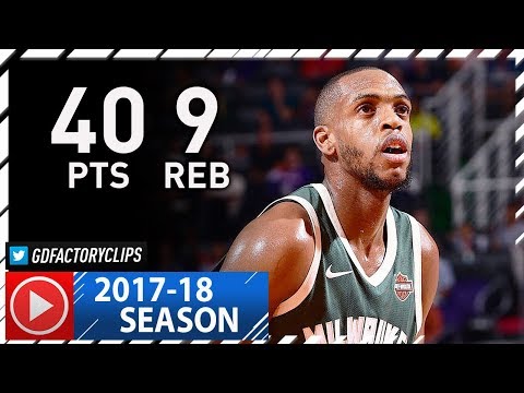 Khris Middleton Full Highlights vs Suns (2017.11.22) - 40 Pts, 9 Reb, CLUTCH!