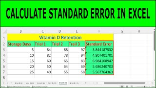 Standard Error of the Mean in Excel | How to Calculate Standard Error in Excel