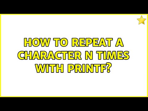 YouTube video about: How to print a character n times in c++?