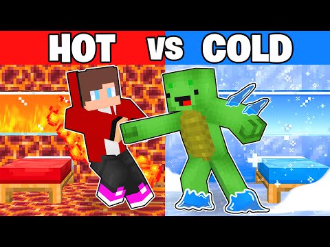 HOT vs COLD House Build Battle : Maizen vs Mikey in Minecraft! - Parody Story(JJ TV)