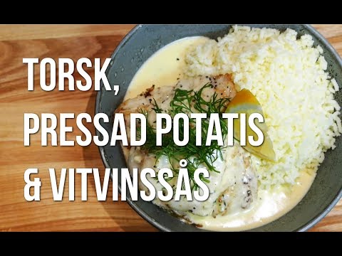 HALSTRAD TORSK MED PRESSAD POTATIS OCH VITVINSSÅS